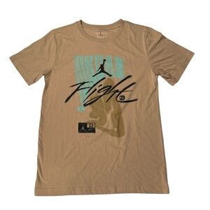 Jordan Flight 23 Graphic T Shirt Youth XL Tan Jumpman Logo Streetwear